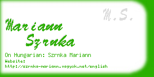 mariann szrnka business card